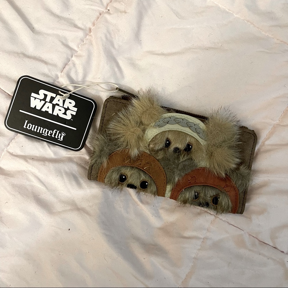 Loungefly Star Wars Ewok Trio Fuzzy Flap Wallet